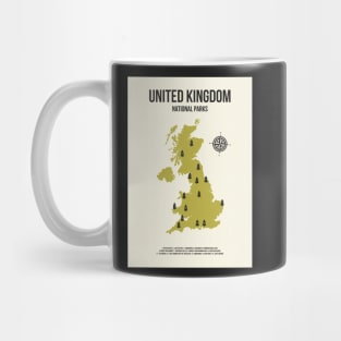 United Kingdom National Parks Map Mug